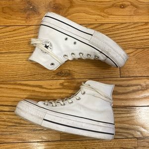 Platform High-Top Leather Converse Sneakers US 6